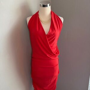 Nicole Miller Vibrant Red Artelier Body Con Dress Size S